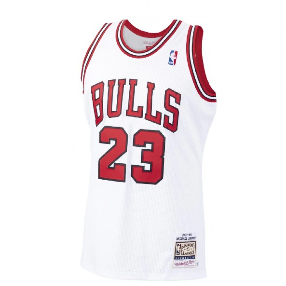 Men's Chicago Bulls Michael Jordan #23 Throwback White 1997-98 Hardwood Classics Player Jersey-Pro Kit Vault | Brand New 26/27 Sports Jerseys